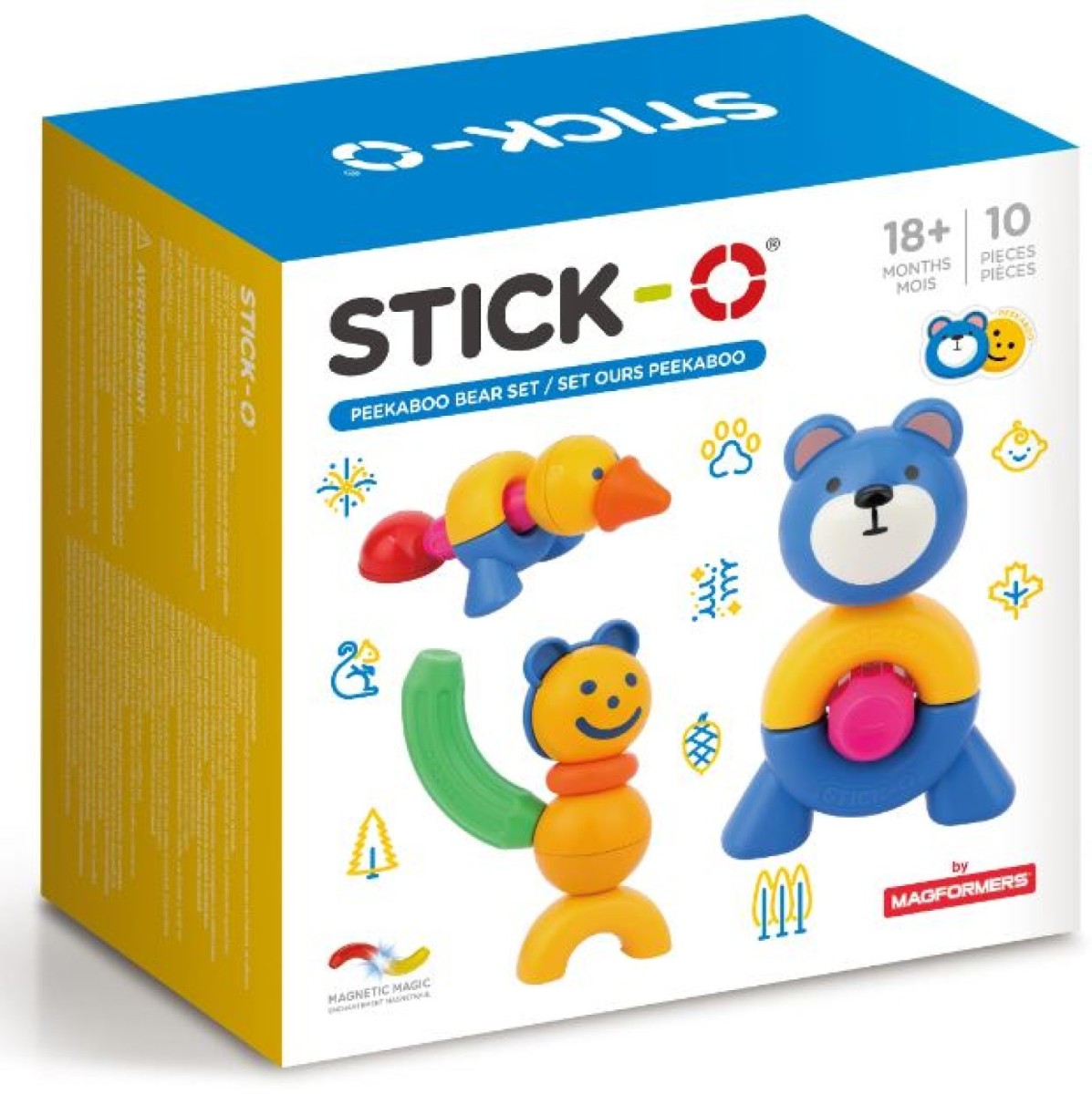 Magformers Stick O Peekaboo Bear Set 10 Pieces 18m ArgosyToys