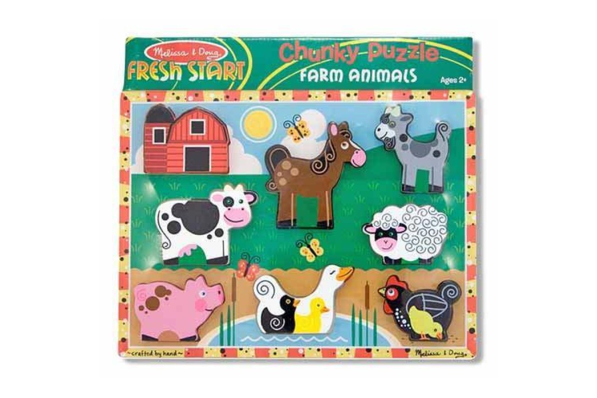 Melissa & Doug Chunky Puzzle Farm Animals 8 Piece 13723 
