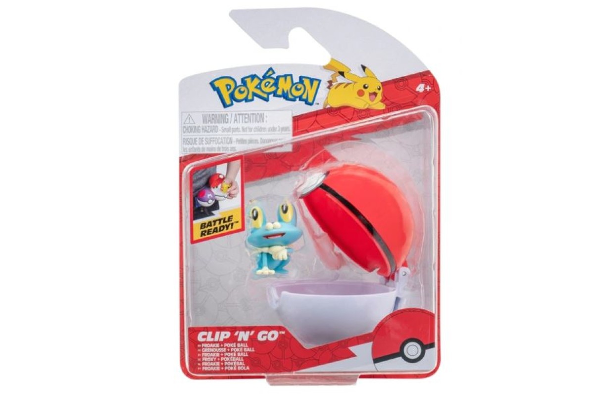 Pokemon Clip N Go - Froakie + Poke Ball - ArgosyToys.co.uk