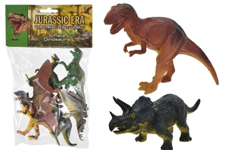 6 Assorted Dinosaurs In Pvc Bag TY1709