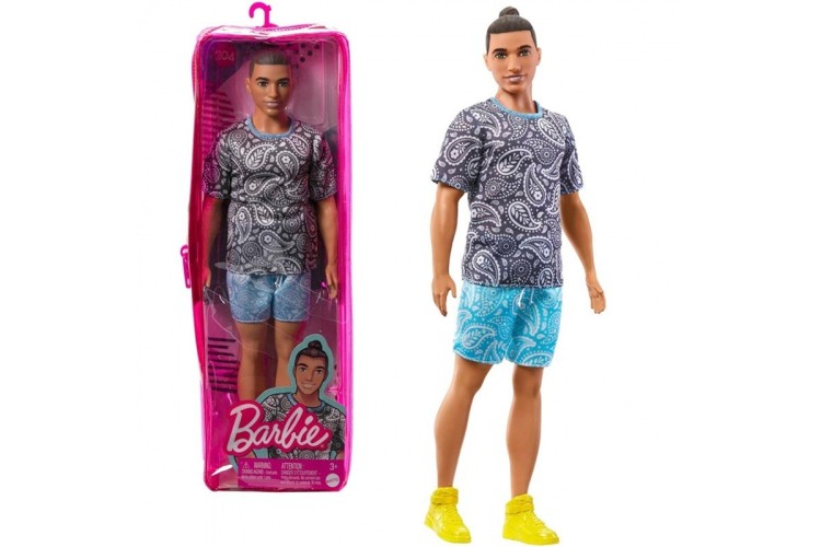 Barbie Fashionistas Ken Doll - 204 Paisley Shirt & Shorts DWK44 HJT09