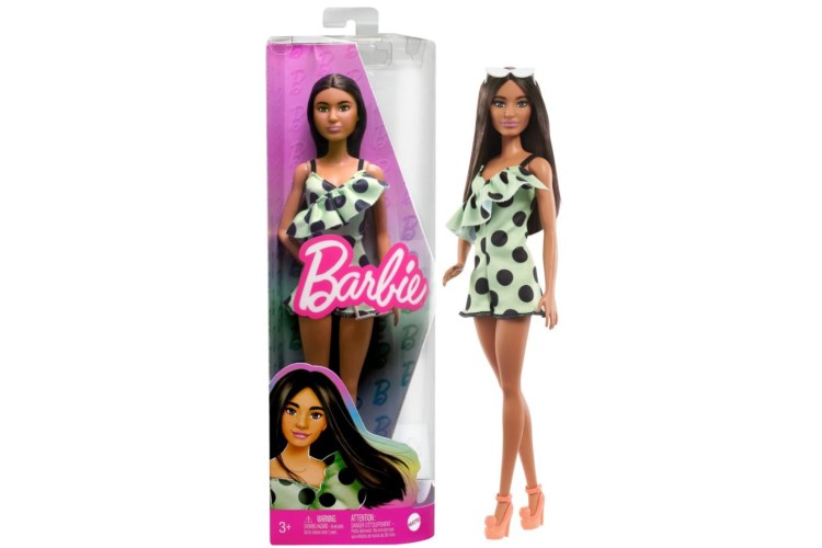 Barbie Fashionistas Doll - 200 Brunette With Polka Dot Romper FBR37/HPF76