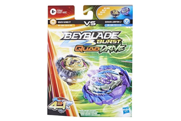 Beyblade Burst Quad Drive Dual Pack - Wrath Fafnir F7 vs Berserk Linwyrm L7