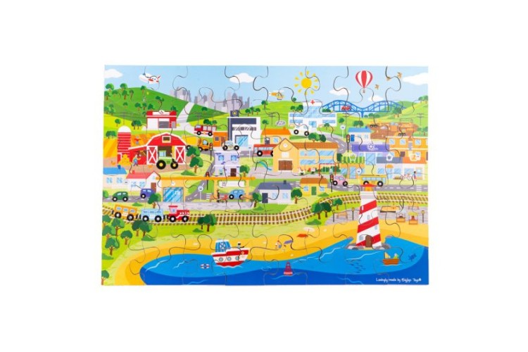 Bigjigs - Transport Town Puzzle 48pcs Floor Puzzle 33005