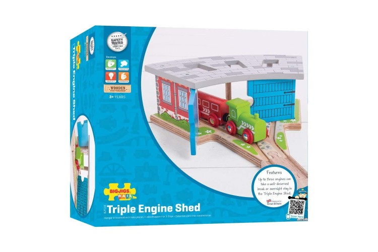 Bigjigs Rail - Triple Engine Shed  BJT119