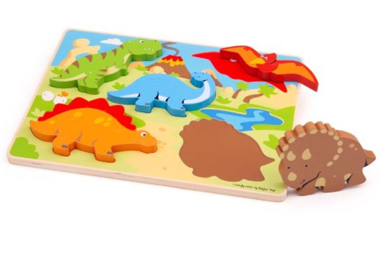 Bigjigs Chunky Lift Out Dinosaurs Puzzle BJ332