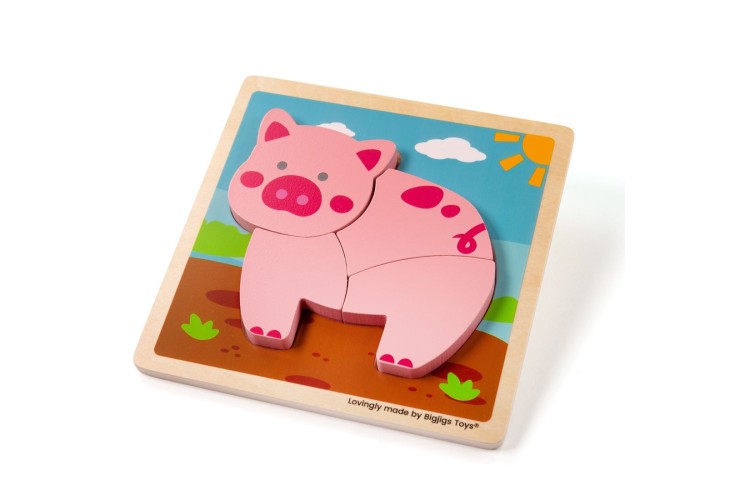 Bigjigs Chunky Lift Out Puzzle Pig 34053