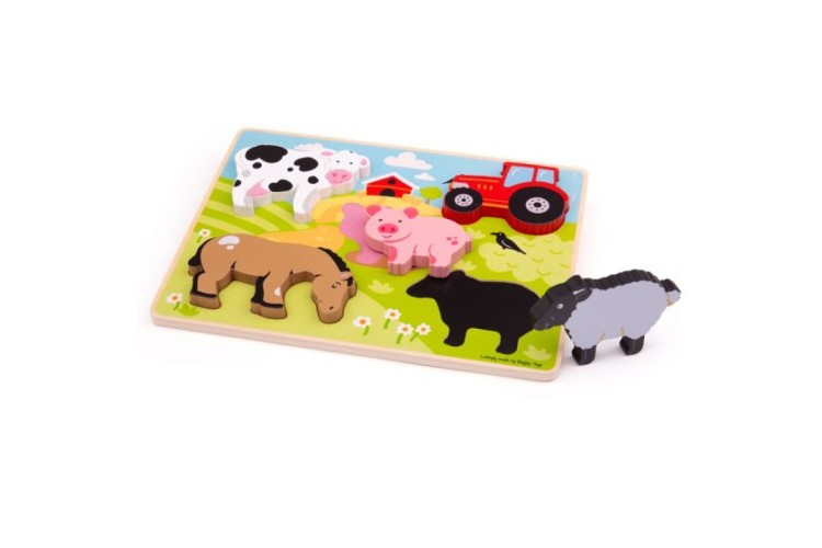 Bigjigs Chunky Lift Out Puzzle FARM BJ326 