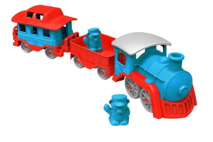 Bigjigs Green Toys Train 6 Piece Set Including 2 Play Figures GTTRNB1054