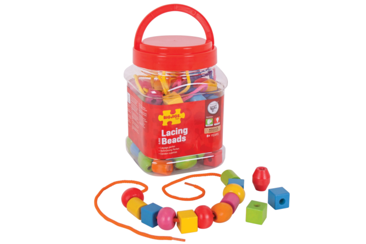 Bigjigs Jar of Lacing Beads BJ662