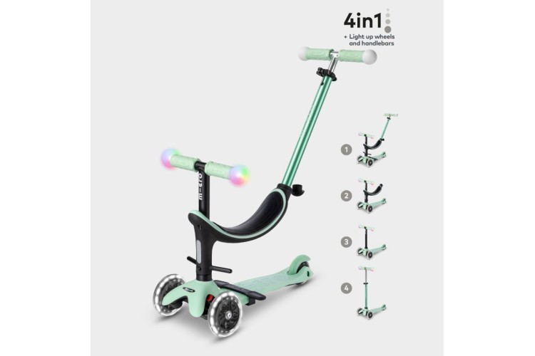 Micro Scooter 4 in 1 Mini 2 Grow Deluxe Magic LED - Mint MMD357
