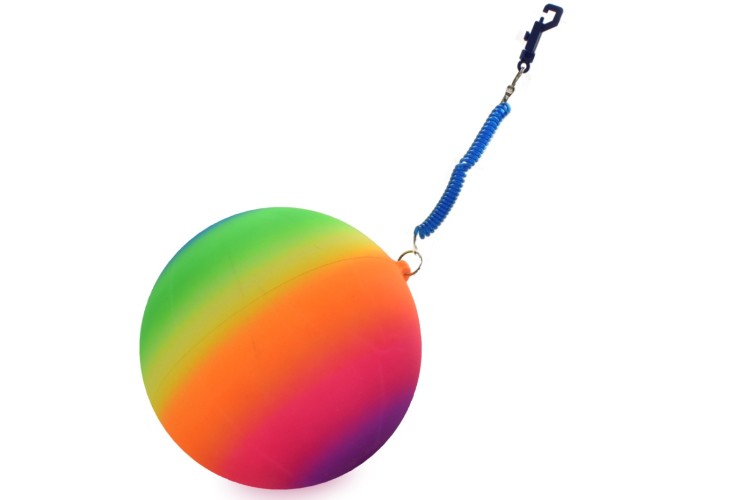 10 Inch Neon Rainbow Ball With Keychain TY8410