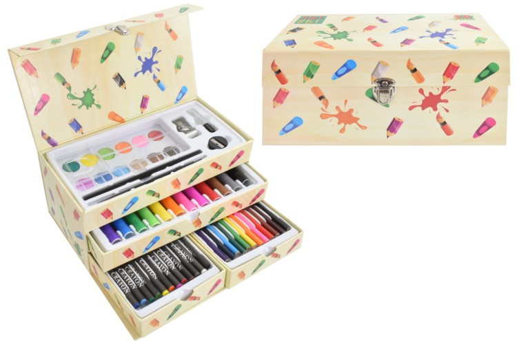 54 Piece Art Set with drawers In Carry Box TY9654 