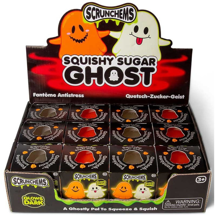 1FF  Tobar Scrunchems Glow In The Dark Squishy Sugar Ghost  39017