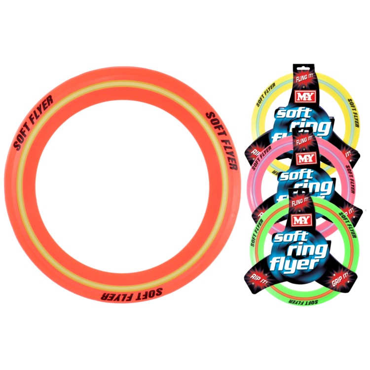 KTL 29cm Soft Frisbee Flying Ring Assorted Colours TY6094