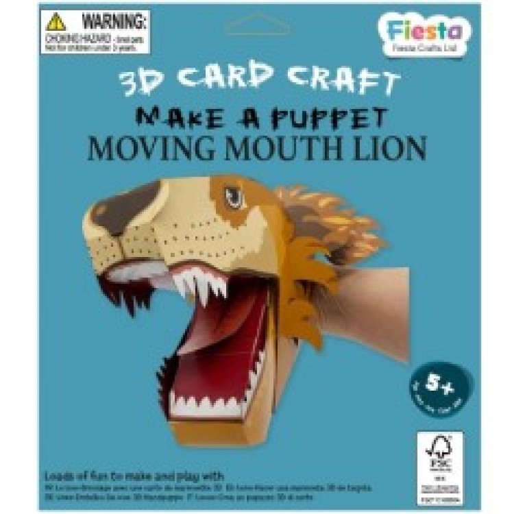 Fiesta Crafts 3D Card Craft - Make A Puppet Moving Mouth Lion