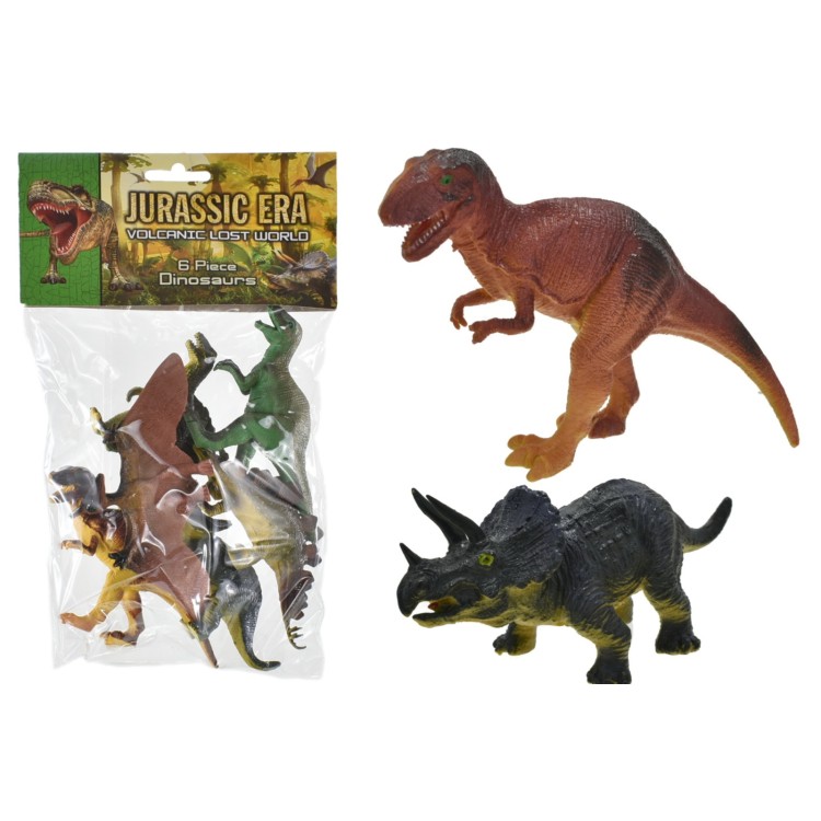 6 Assorted Dinosaurs In Pvc Bag TY1709