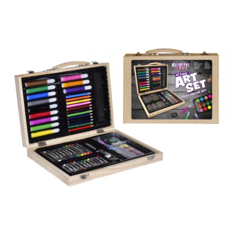 KTL 67 piece Art Set In Wooden Carry Case TY0699
