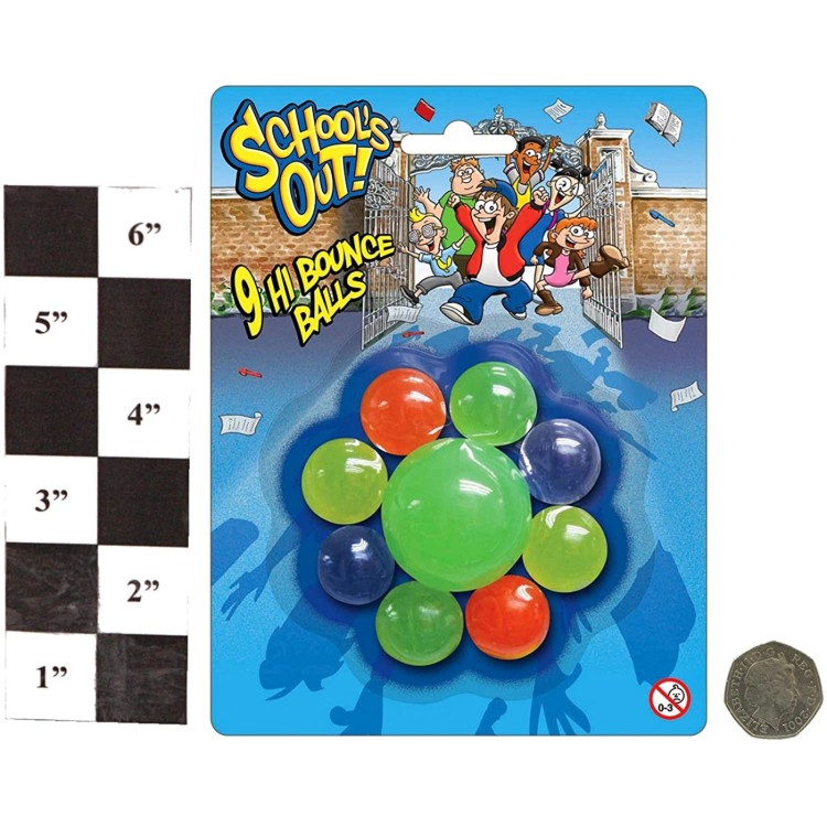 9 Transparent Bouncy Balls TY8375