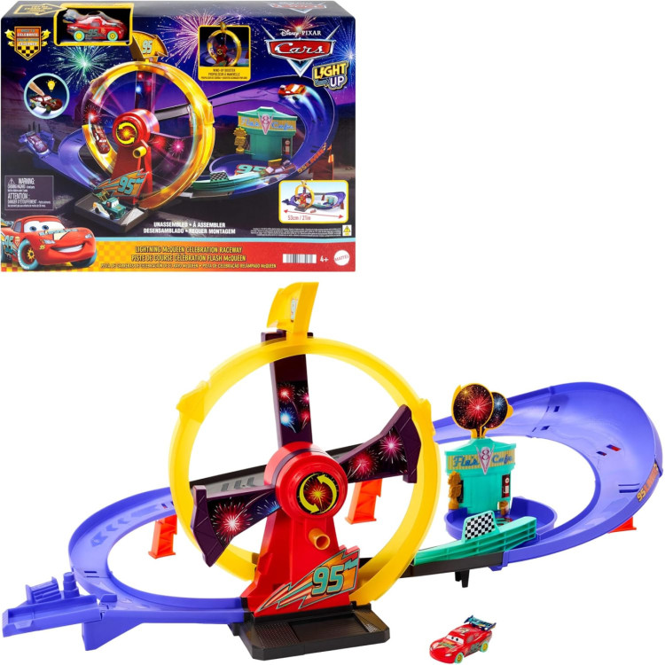 AJMT57 Lightning McQueen Celebration Raceway Light Up