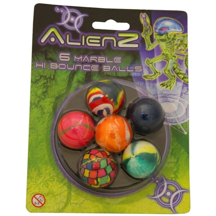 Alienz 6 Marble Design Hi Bounce Balls TY4900