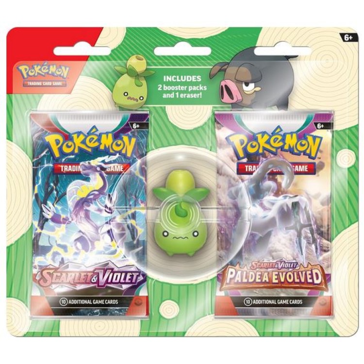 ASM Pokemon TCG Blister Back To School 2023 Pack - Smoliv / Lechonk Oversized Eraser