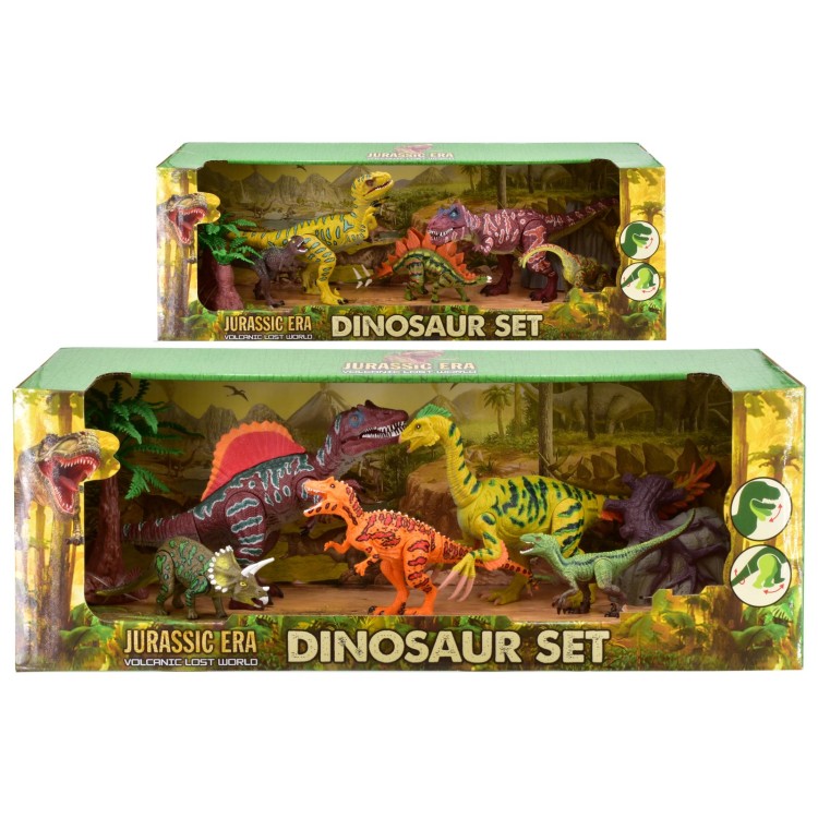 Jurassic Era Volcanic Lost World Dinosaur 7 Piece Set assorted TY7968