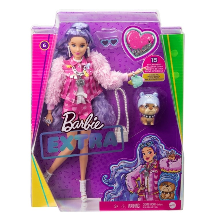 Barbie Extra Pink Fur Doll