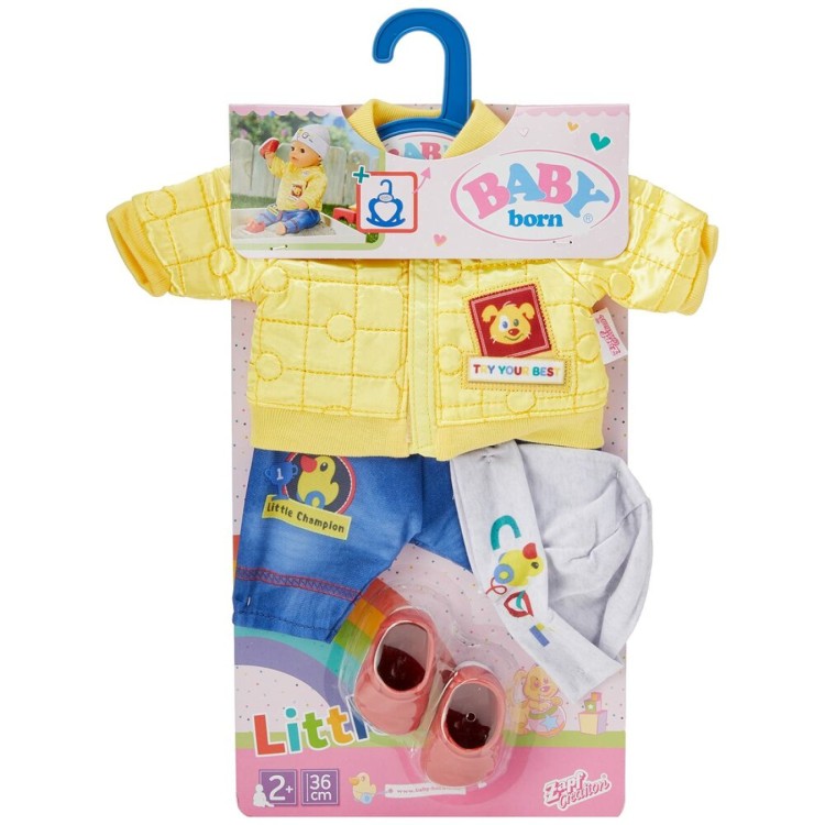 Baby Born Clothes - Little Cool Kids Outfit Yellow Coat And Shoes