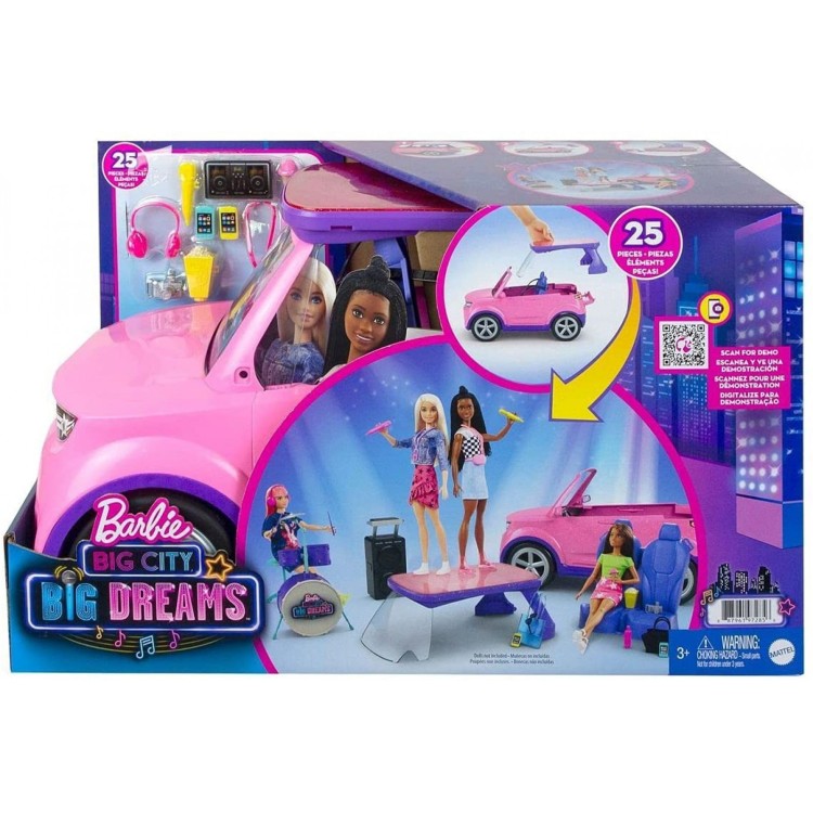 Barbie Big City Big Dreams Transforming Vehicle 25 Piece Play Set GYJ25