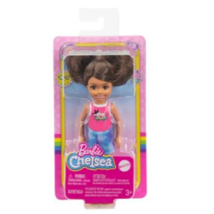Barbie Chelsea Doll Assortment DWJ33 BRUNETTE DOG SKATEBOARD TOP