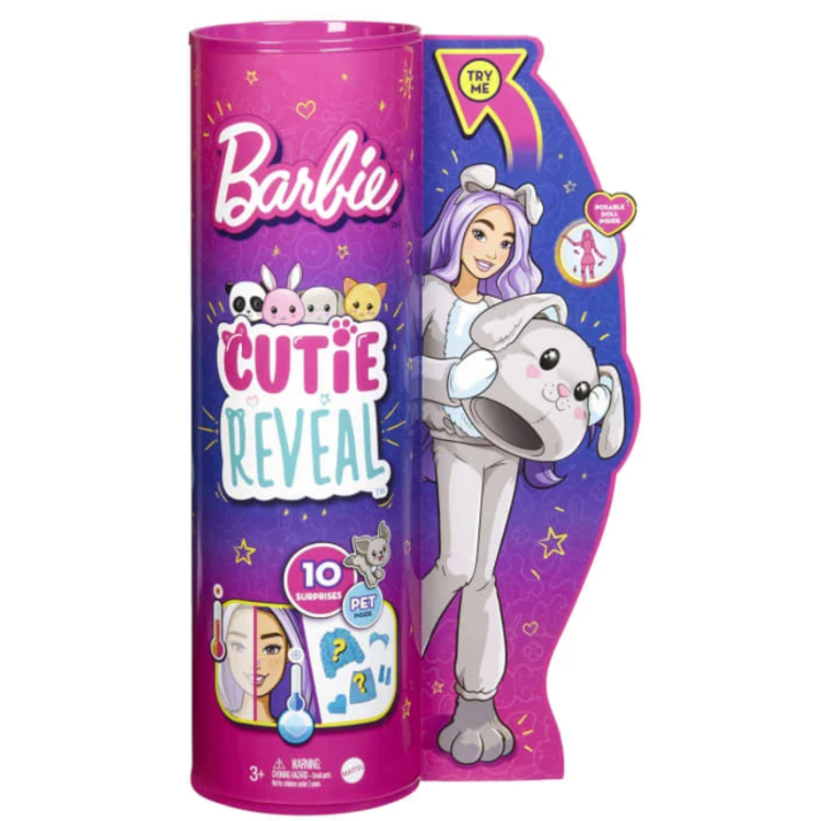 Barbie Cutie Reveal Grey Bunny Suit Doll HHG21