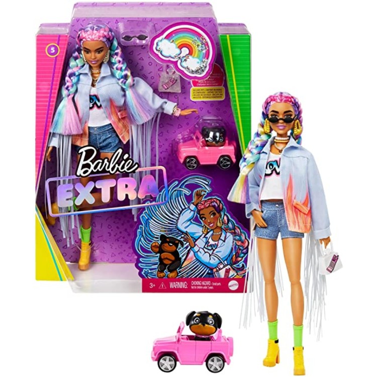 Barbie Extra #5 GRN29 Rainbow Braids Doll 
