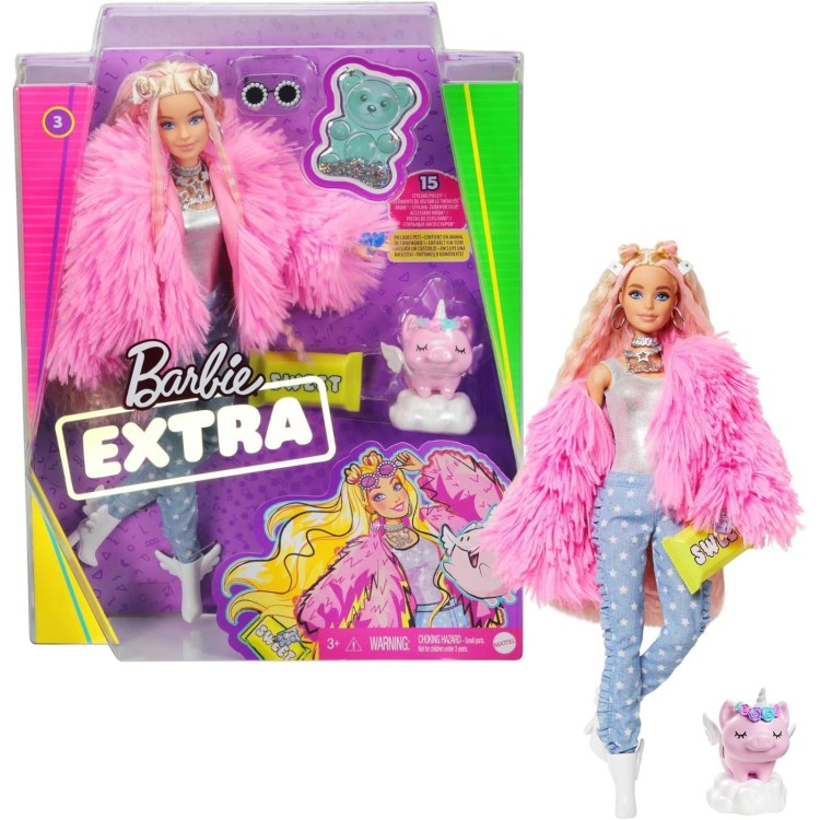 Mattel Barbie Extra Fashions - Accessories and Animal (Fluffy Jacket) HDJ41