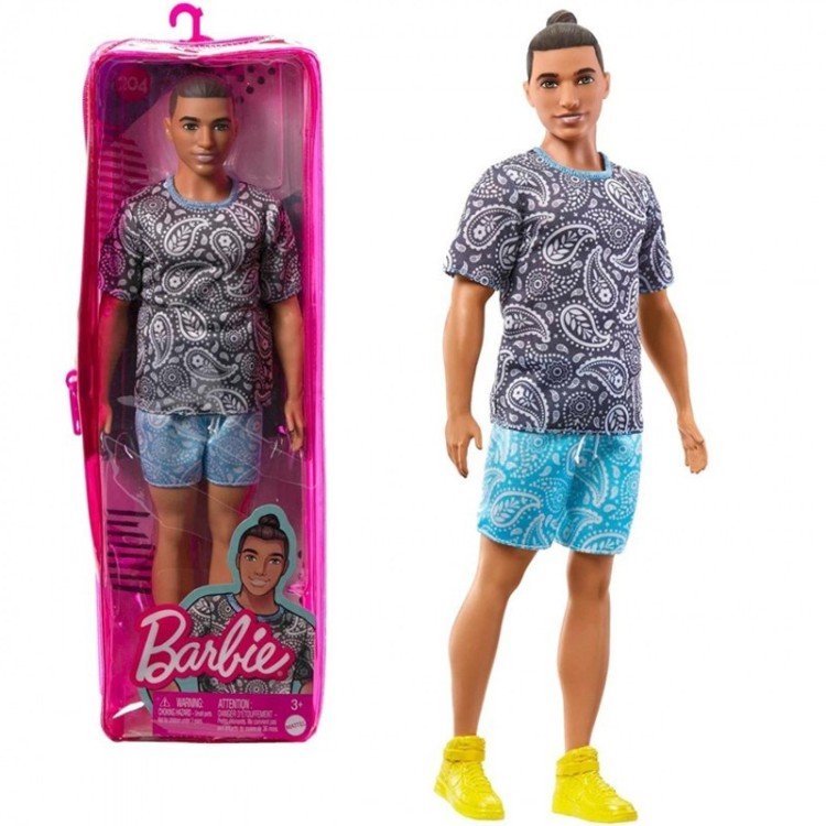 Barbie Fashionistas Ken Doll - 204 Paisley Shirt & Shorts DWK44 HJT09