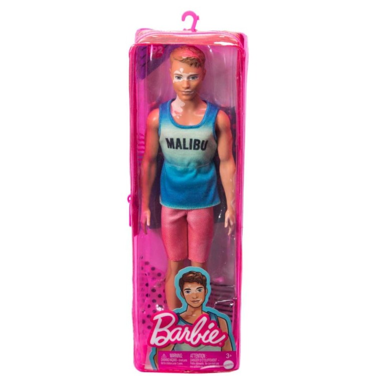 Mattel Barbie Fashionistas Ken Doll - 192 Brown Cropped Hair Vitiligo Malibu Tank Top DWK44 HBV26