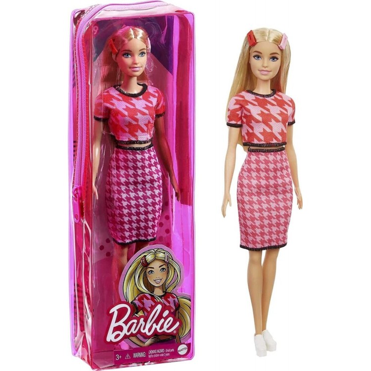 Barbie Fashionistas Doll 169 Pink Dog Tooth GRB59