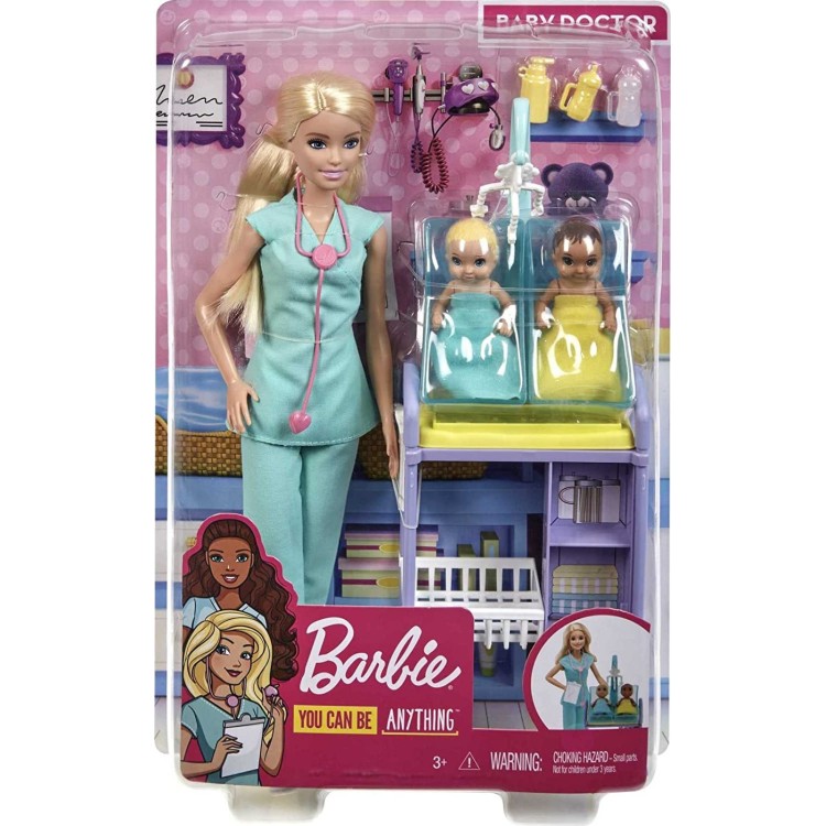 Barbie You Can Be Anything - Twin Baby Doctor Doll BLONDE GKH23 / DHB63