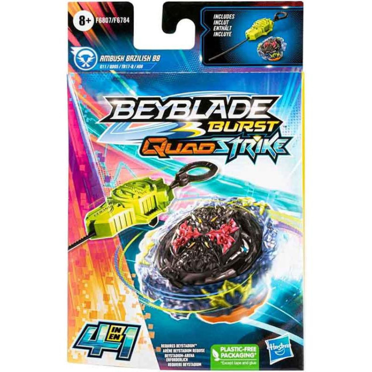 Hasbro Beyblade Burst QuadStrike Single Pack - Ambush Bazilish B8 F6807 F6784