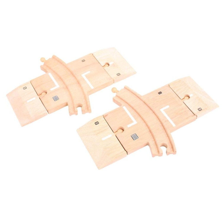 Bigjigs Rail - Curved Road and Rail Level Crossings