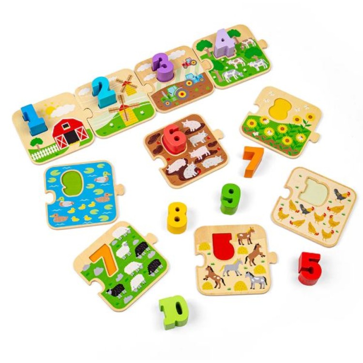 Bigjigs 1-10 Tile Puzzle 36061 12m+