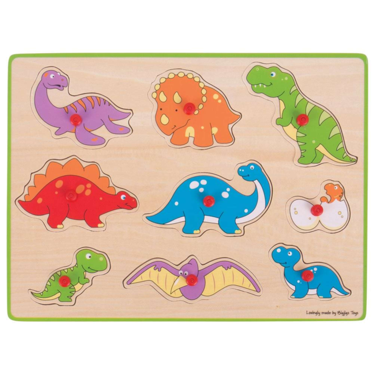 Bigjigs BJ257 Lift Out Puzzle Dinosaurs