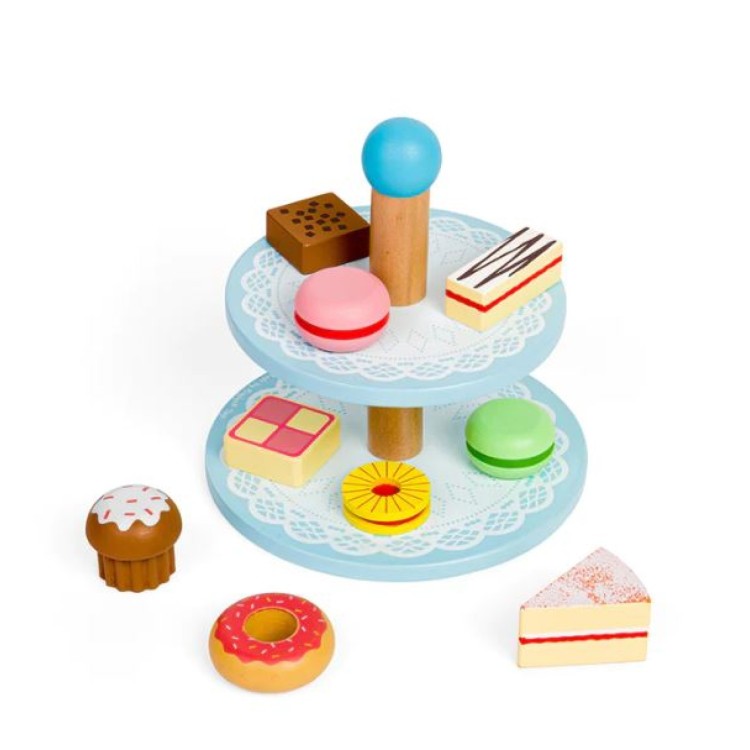 Bigjigs Cake Stand With 9 Cakes BJ621