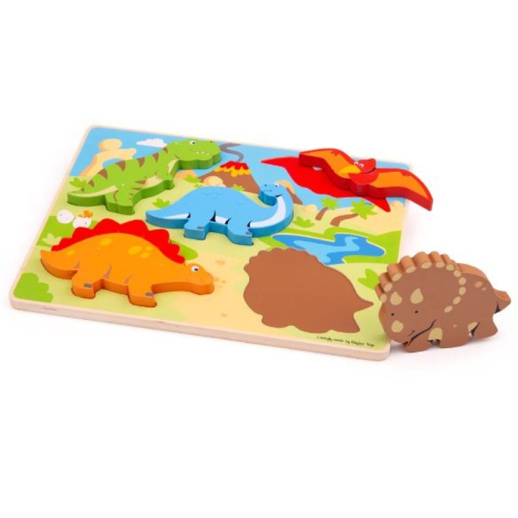 Bigjigs Chunky Lift Out Dinosaurs Puzzle BJ332