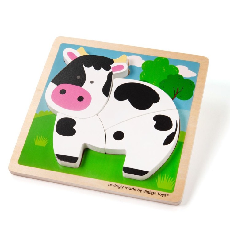 Bigjigs Chunky Lift Out Puzzle - Cow 34055