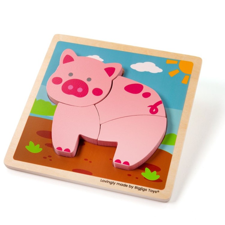 Bigjigs Chunky Lift Out Puzzle - Pig