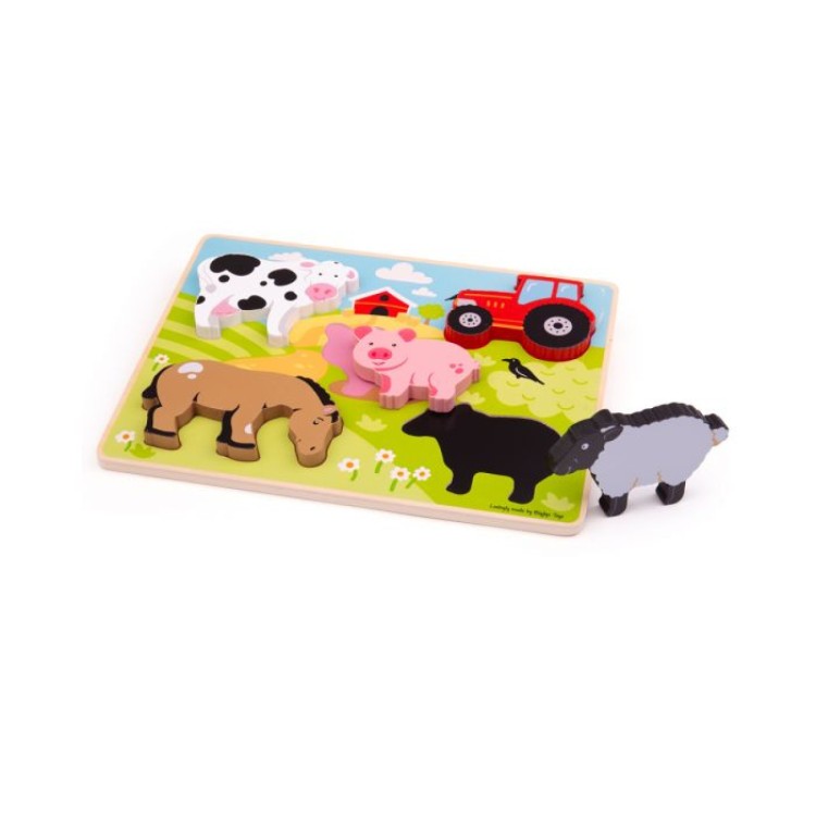 Bigjigs Chunky Lift Out Puzzle FARM BJ326 