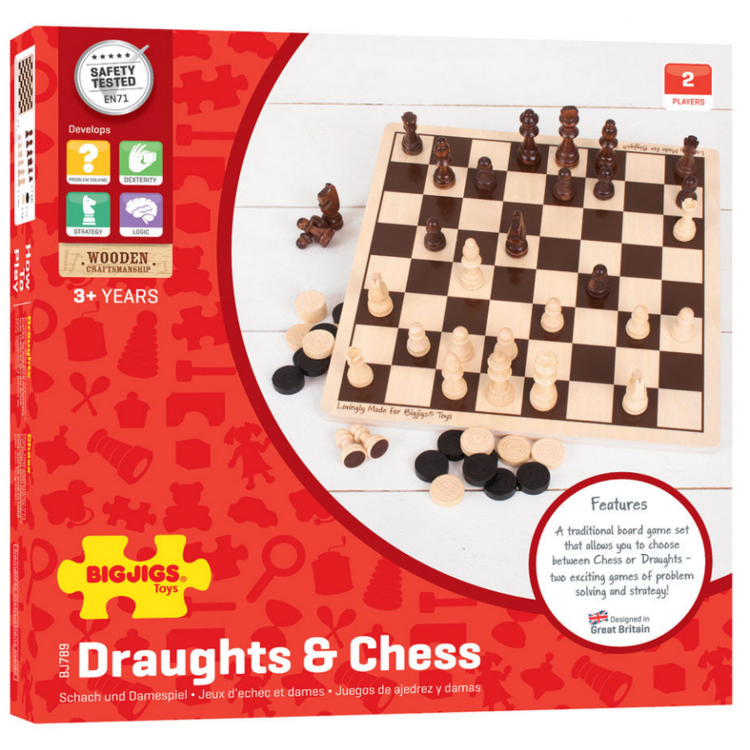 Bigjigs Draughts & Chess BJ789 