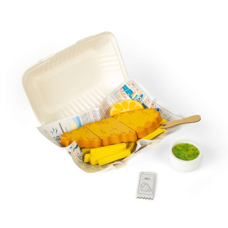 Bigjigs Fish & Chips Wooden Food Set 37028