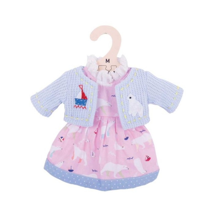 Bigjigs Medium Polar Bear Pink Dress Doll Accessory BJD512